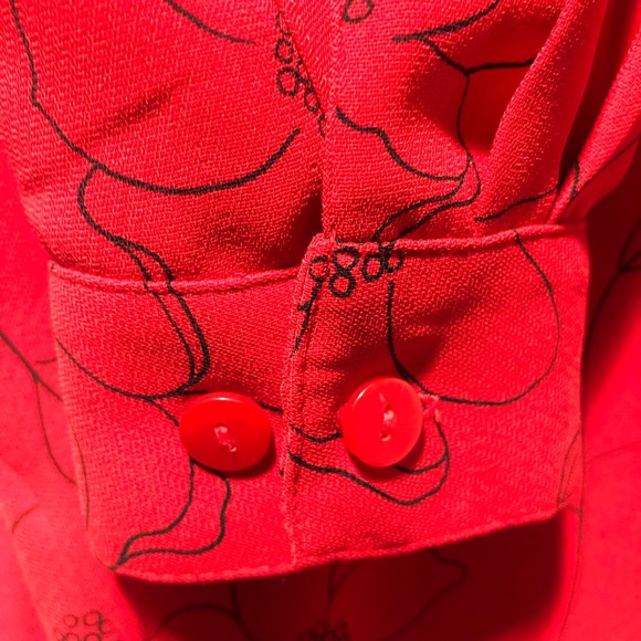 Vintage Liz Baker Red & Black Blouse - Picture 3 of 6